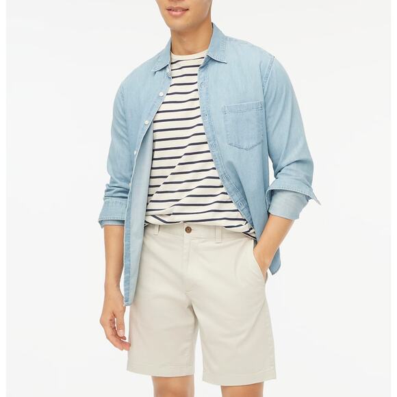 J.Crew 9" Flex Chino Short Mens Stone Beige Classic Preppy Coastal Size 38 NWT - Picture 1 of 14